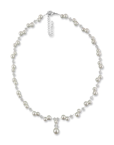 Bild von Perlenkette mit Anhänger Lina 925 Silber