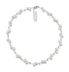 Bild von Echte Perlenkette Melanie creme 925 Silber