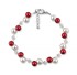 Bild von Perlenarmband bunt Perlen weiß rot 925 Silber, Bild 1