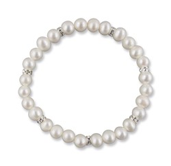 Bild von Echte Perlen Armband Damen 7,5 mm ivory creme Swarovski