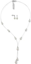 Bild von Brautschmuck Set Lilli Perlenkette Ohrringe 925 Silber