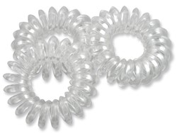 Bild von Spiral Haargummis transparent 3,5 cm