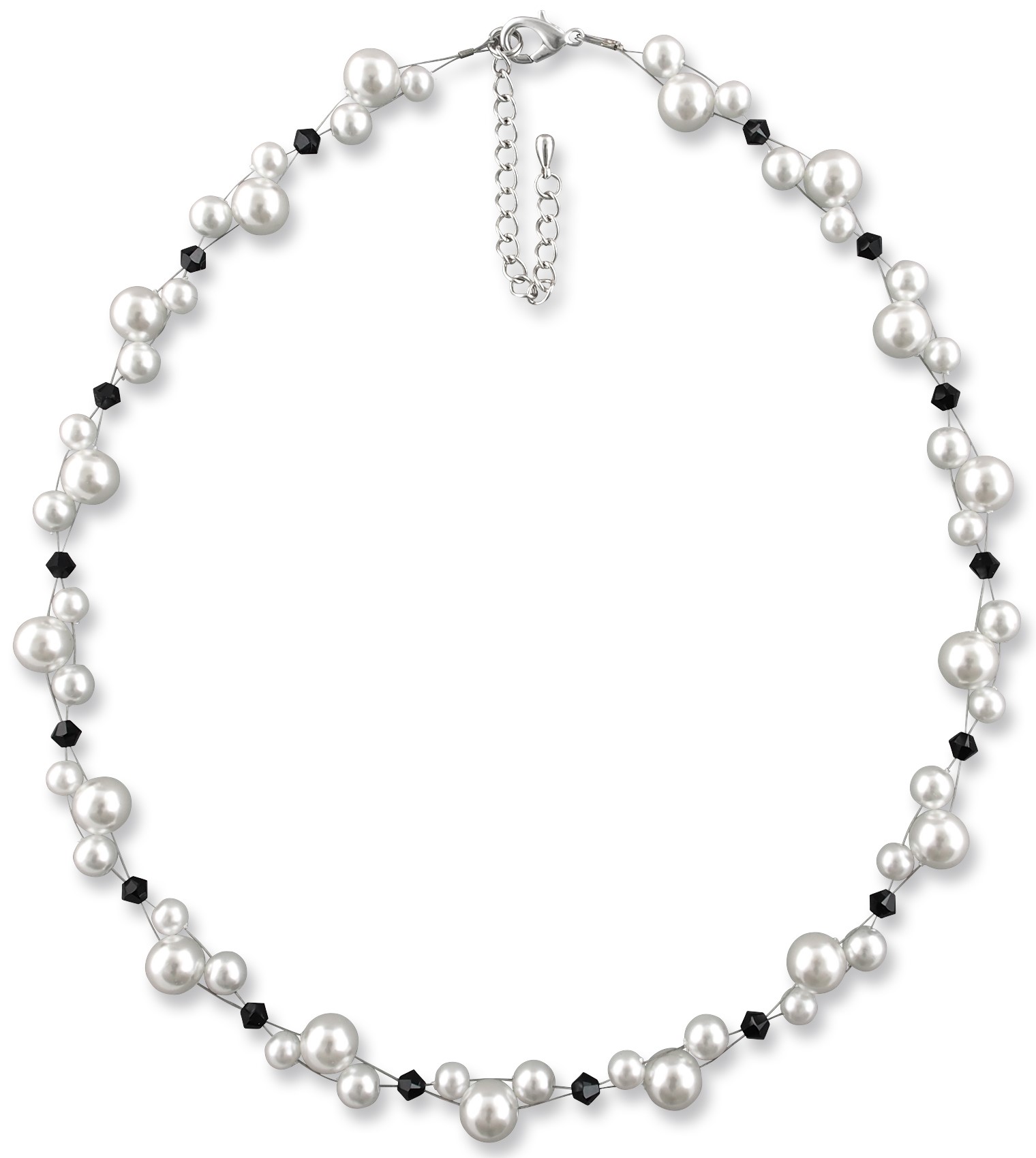 Bild von Collier Joy Schwarz Weiß 925 Silber