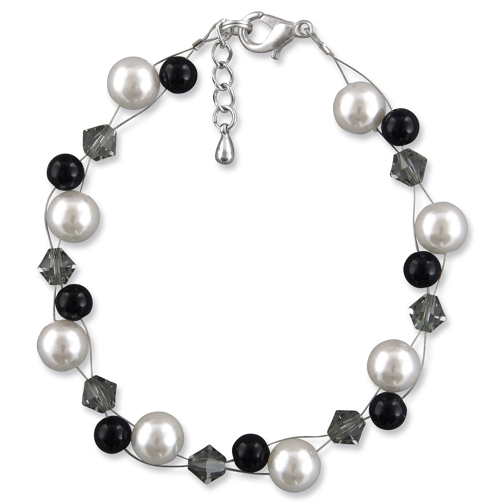 Bild von Armband schwarz Damen Nele 925 Silber