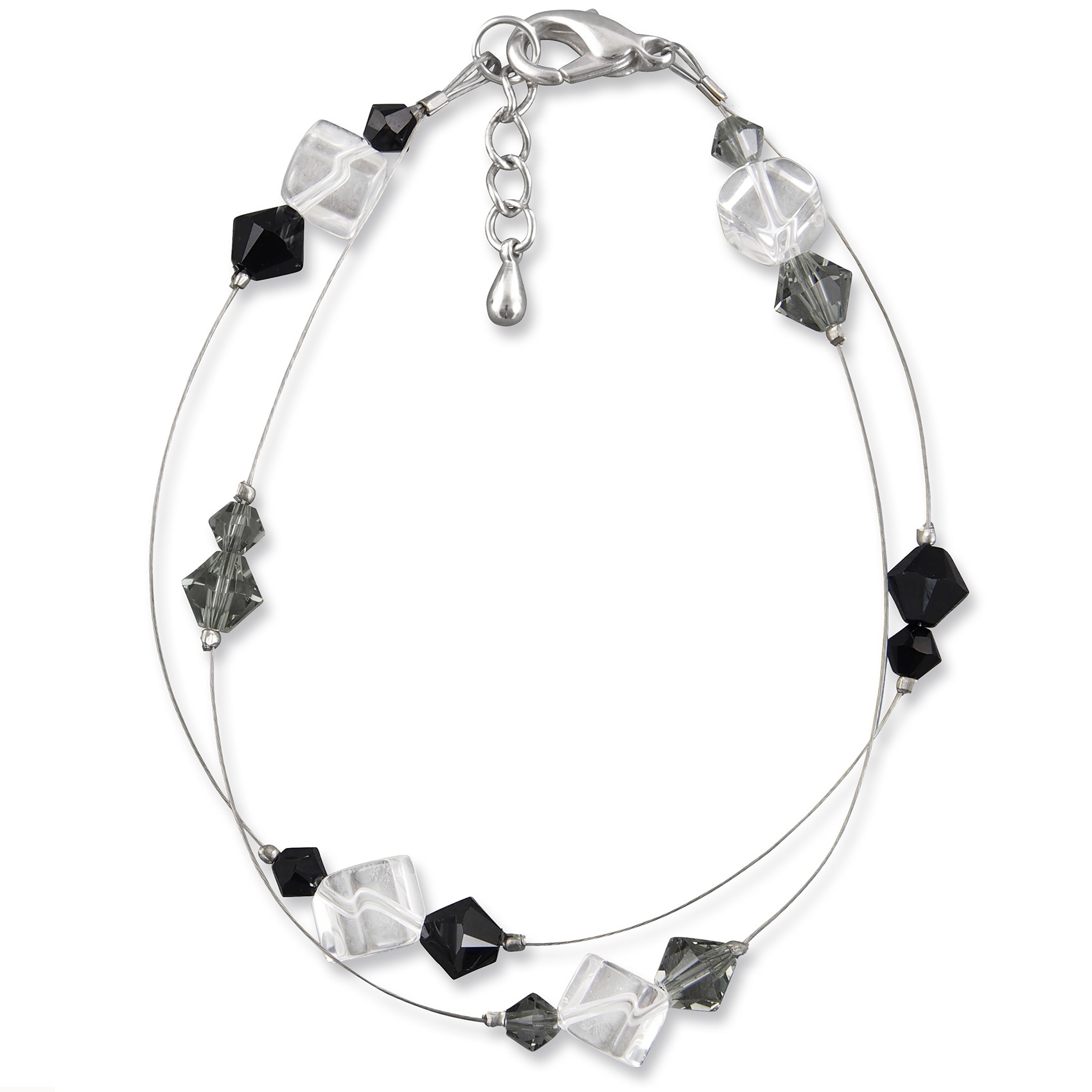 Bild von Armband Bergkristall Christin Swaroski Kristalle Jet Black Diamond 925 Silber