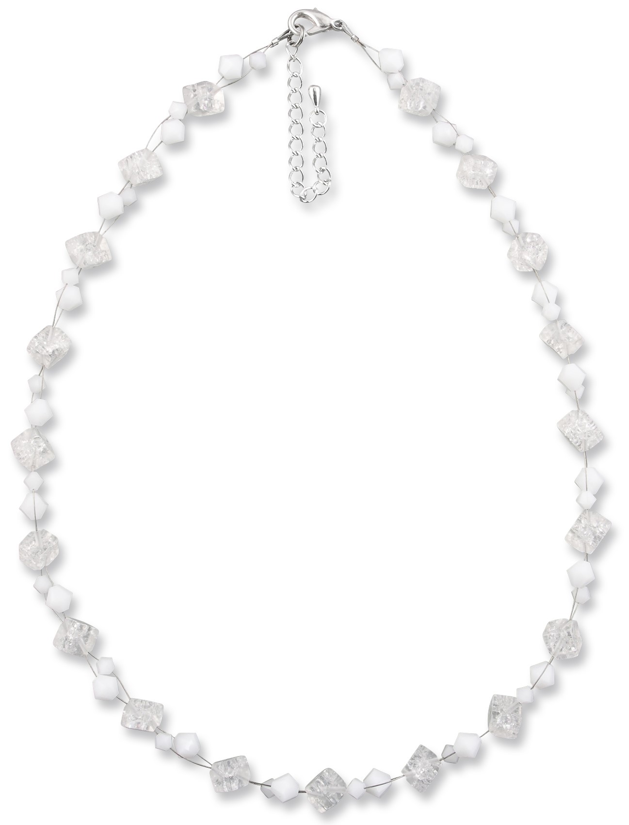 Bild von Bergkristall Collier Mina Swarovski Kristalle White Alabaster 925 Silber