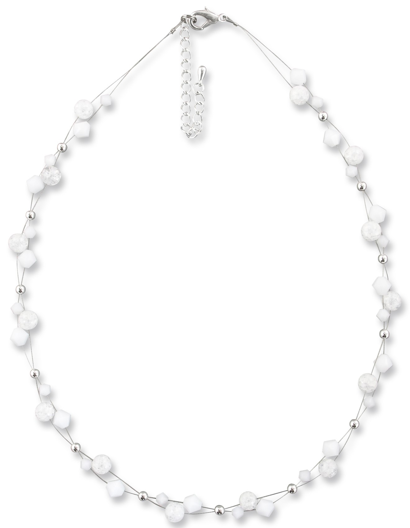 Bild von Bergkristall Kette Jill Swarovski Kristalle White Alabaster 925 Silber