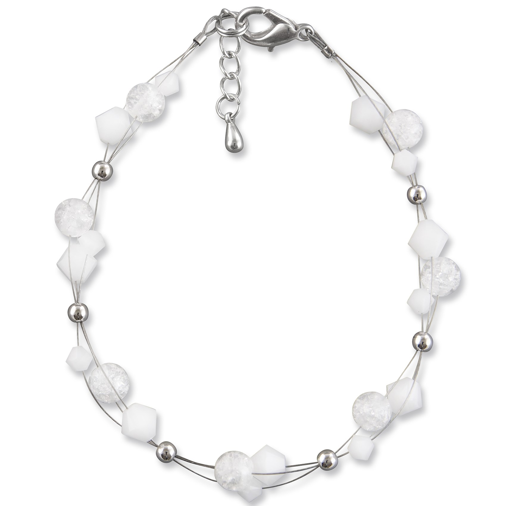 Bild von Edelstein Armband Jill Swarovski Kristalle White Alabaster 925 Silber