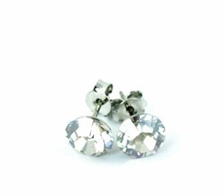 Bild von Ohrstecker Swarovski® Kristalle 8mm crystal silver shade