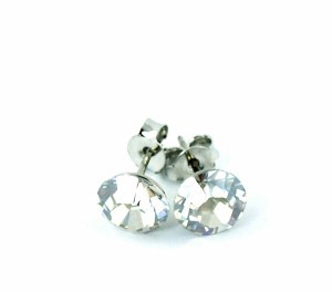 Bild von Ohrstecker Swarovski® Kristalle 8mm crystal silver shade