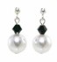 Bild von Perlen Ohrringe Joy Swarovski Kristalle Jet Perlen Weiß 925 Silber, Bild 1