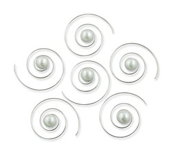 Bild von Haarspiralen Perlen weiß 6 mm