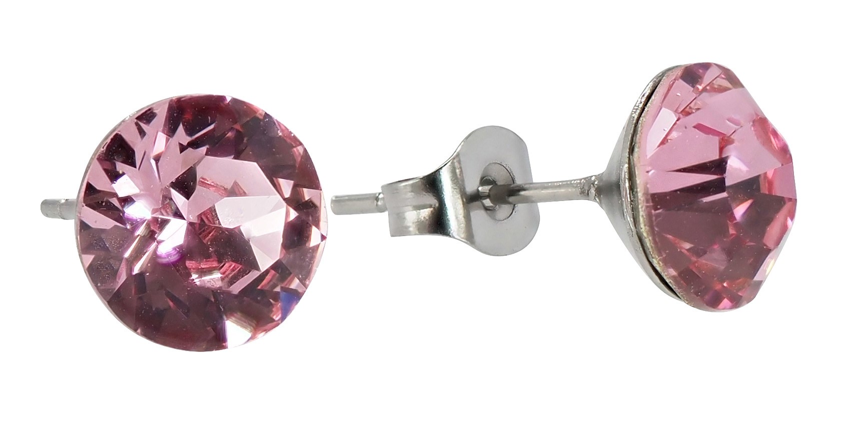 Bild von Swarovski Ohrringe rosa 8 mm Edelstahl