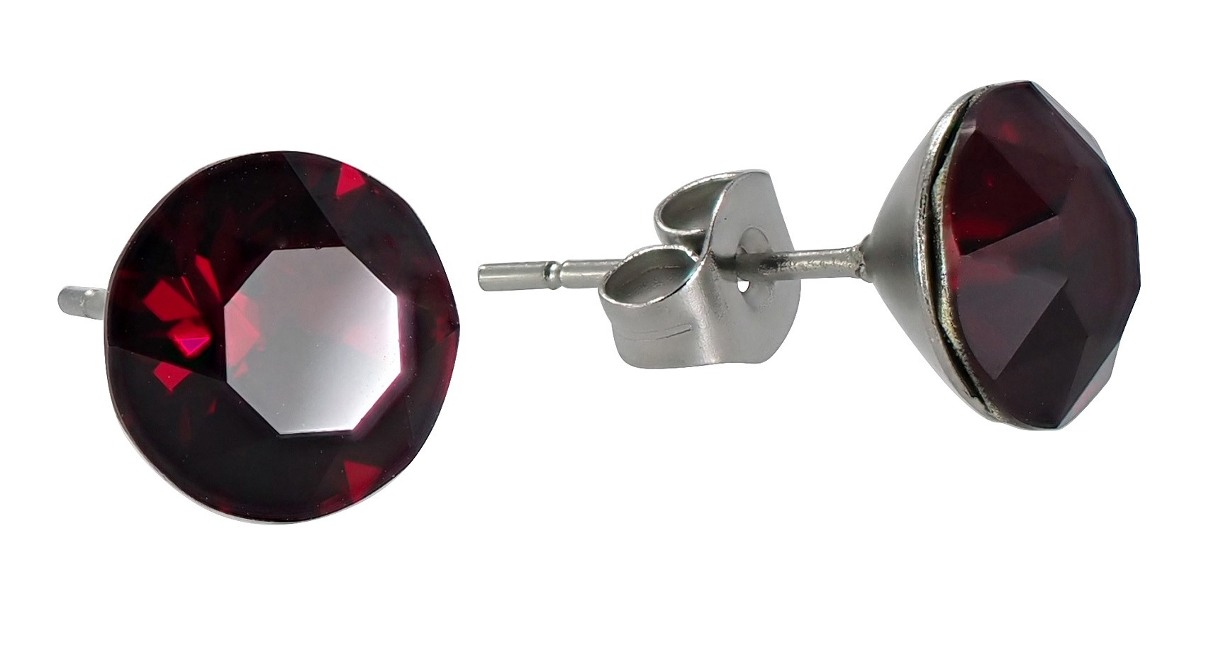 Bild von Ohrstecker Swarovski rot 8 mm Edelstahl