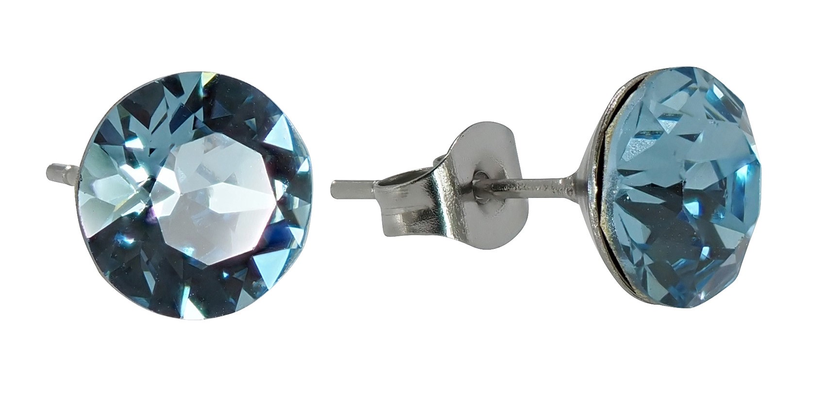 Bild von Swarovski Ohrringe blau 8 mm Edelstahl