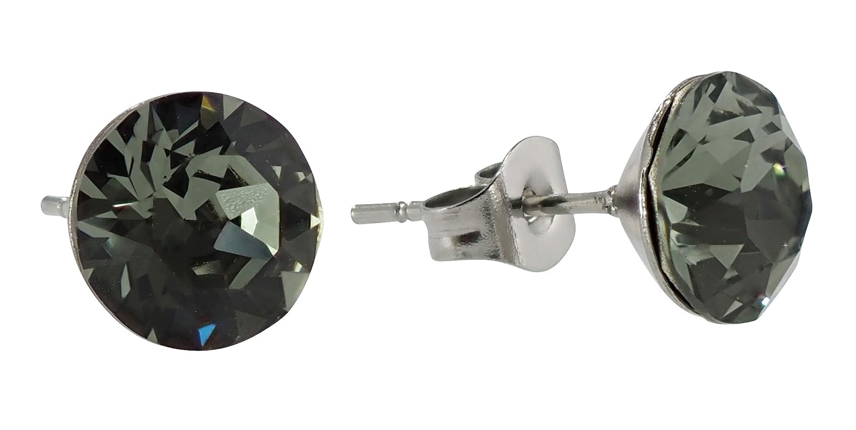 Bild von Swarovski Ohrstecker grau 8 mm Edelstahl