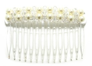 Bild von Haarkamm Lilo, Swarovski® Kristalle in kristall und Perlen