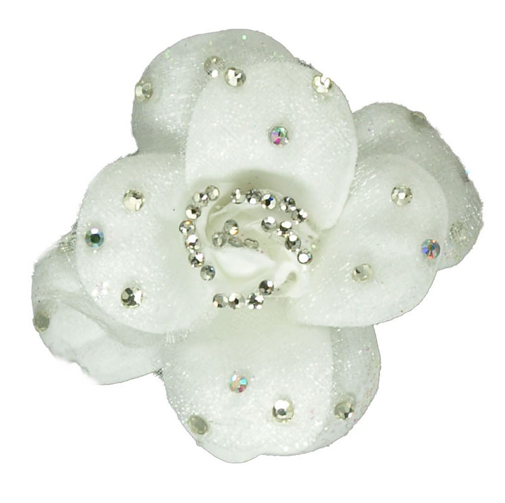 Bild von Haarschmuck Blume weiß Strass kristall