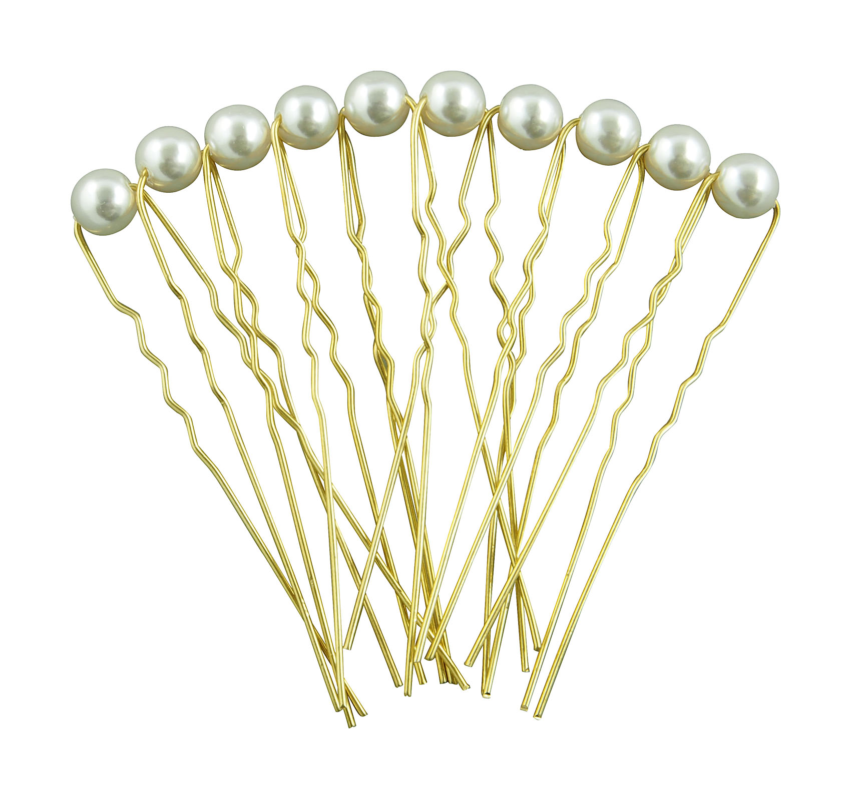 Bild von Perlen Haarnadeln gold Perlen klein creme