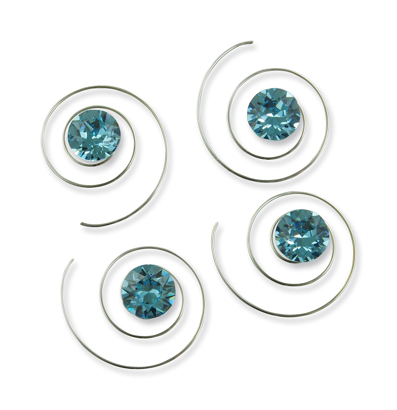 Bild von Haarspiralen blau Strass 8 mm